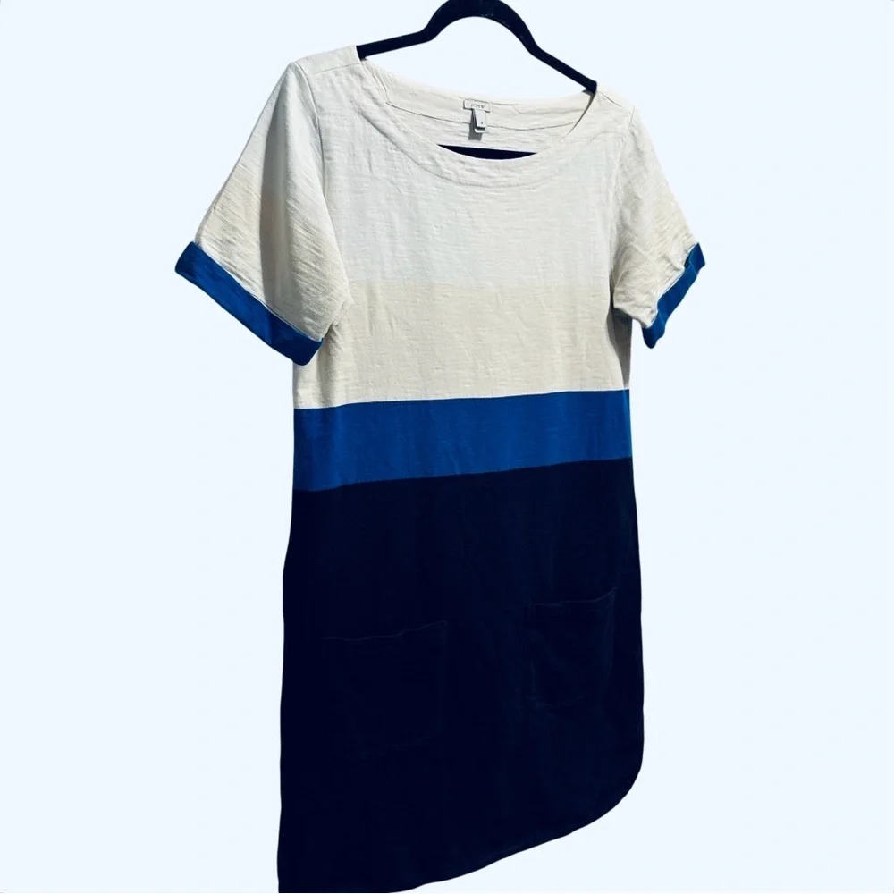 J. Crew colorblock striped nautical coastal summer shift dress Size S